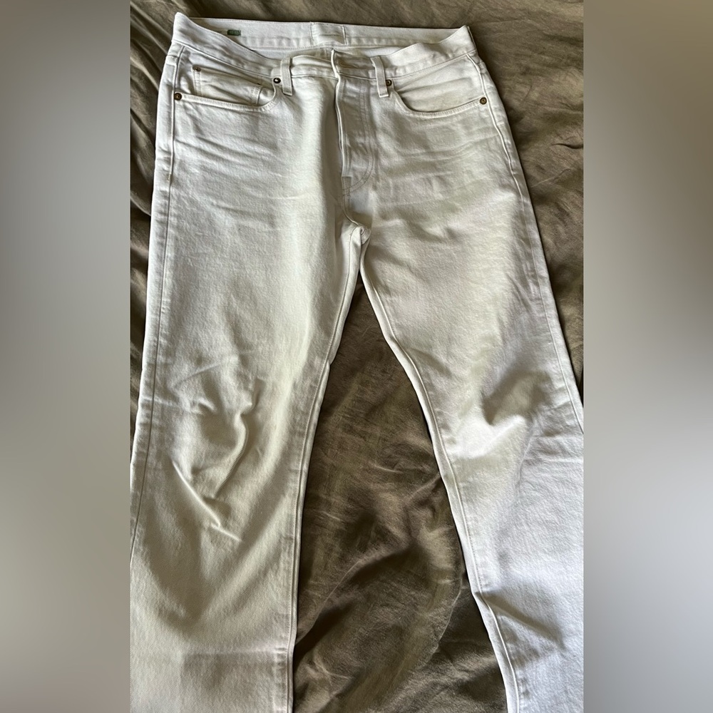 Off-white Worn in Sid Mashburn Slim Jeans